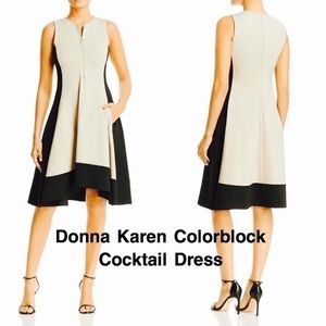 NEVERWORN Donna Karen Colorblock Cocktail Dress XS